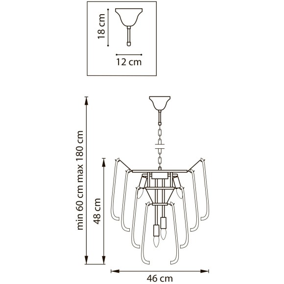 Люстра подвесная 8х6W(led) Е14, золото Retro II Lightstar 799082 Люстра подвесная 8х6W(led) Е14, золото Retro II Lightstar 799082