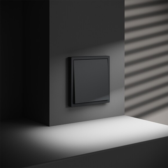 VLS010107 Выключатель встраиваемый одноклавишный графитового цвета 10А (2200 Ватт) VOLTUM S70 (графит)