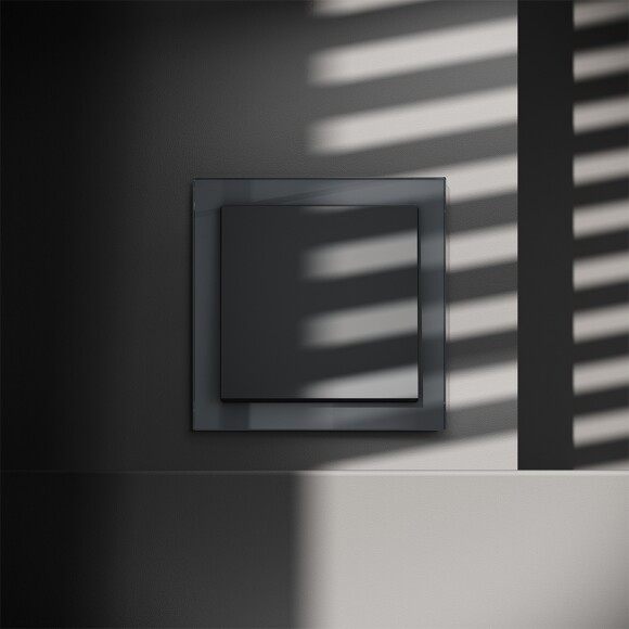 VLS010107 Выключатель встраиваемый одноклавишный графитового цвета 10А (2200 Ватт) VOLTUM S70 (графит)