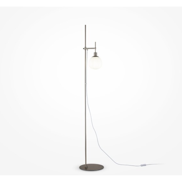 Торшер Maytoni Erich MOD221-FL-01-N основание никель, стеклянный шар, 1xE14, выключатель на проводе в розетку, дизайнерский светильник, регулируемая высота расположения плафона Торшер Maytoni Erich MOD221-FL-01-N основание никель, стеклянный шар, 1xE14, выключатель на проводе в розетку, дизайнерский светильник, регулируемая высота расположения плафона