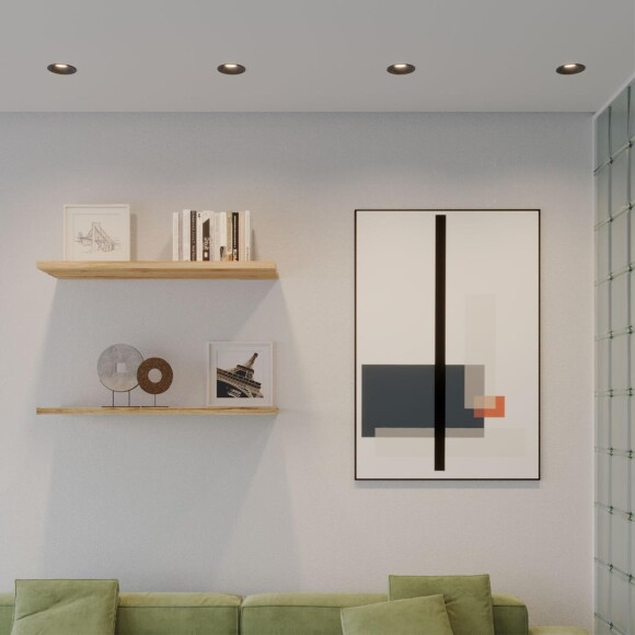 Novotech ECLAT 359887 Черный встраиваемый светильник диаметром 82мм, с CCT переключателем цветовой температуры LED 10Вт 840Лм CRI≥90 UGR≤16 45° 3000-4000-6000К IP20 220V (коэффициент пульсации<1%)