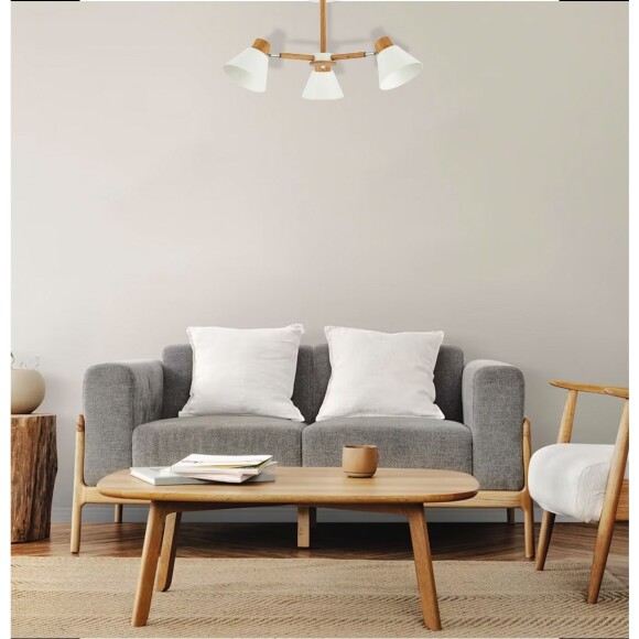 SLE103702-06 Светильник потолочный Светлое дерево, Белый/Белый E27 6*60W BUVE