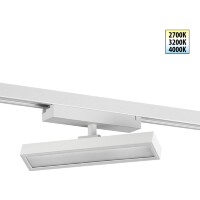 Novotech STRATUS 359780 Белый однофазный трехжильный трековый светодиодный светильник, линейный 20см, поворотный, CCT перекл. цветовой температуры, LED 12Вт 797Лм 2700;3200;4000К CRI90 105° IP20 220В, коэф. пульсации < 1%