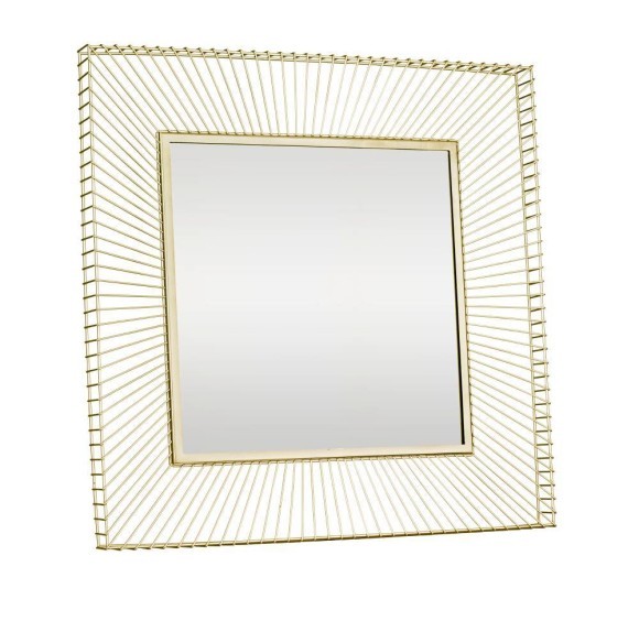 425022 MASINLOC Зеркало декоративное настенное сталь зеркальное стекло золотой L740 H740 B50