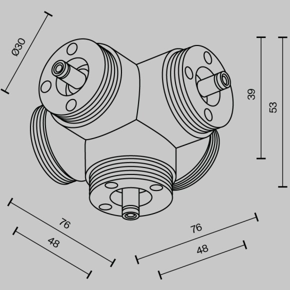 Пятиконечный коннектор для системы Maytoni Shelf без ввода питания CA020L5C-B Пятиконечный коннектор для системы Maytoni Shelf без ввода питания CA020L5C-B