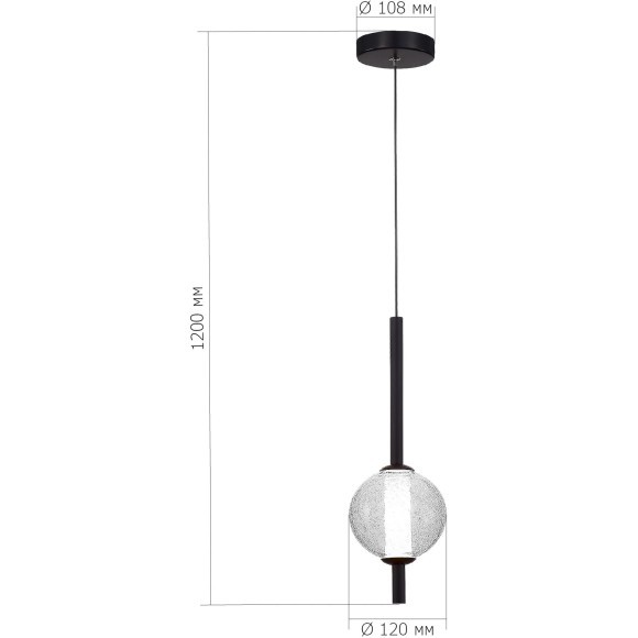 SL6120.403.01 Светильник подвесной ST-Luce Черный/Прозрачное кракелированное стекло LED 1*8,5W 3000K PEEK SL6120.403.01 Светильник подвесной ST-Luce Черный/Прозрачное кракелированное стекло LED 1*8,5W 3000K PEEK