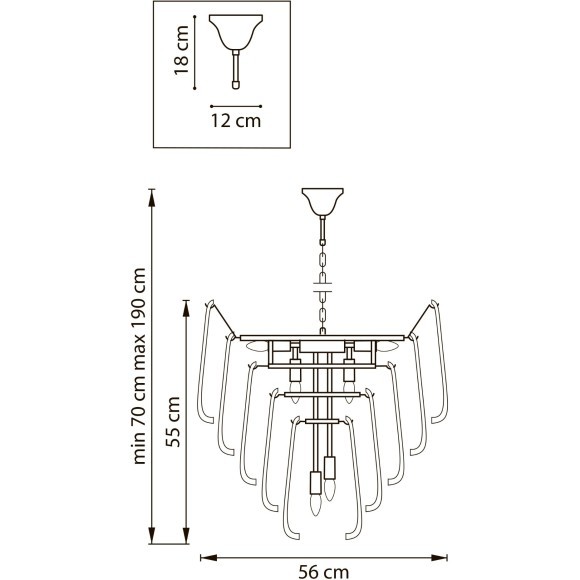 Люстра подвесная 10х6W(led) E14, золото Retro II Lightstar 799102