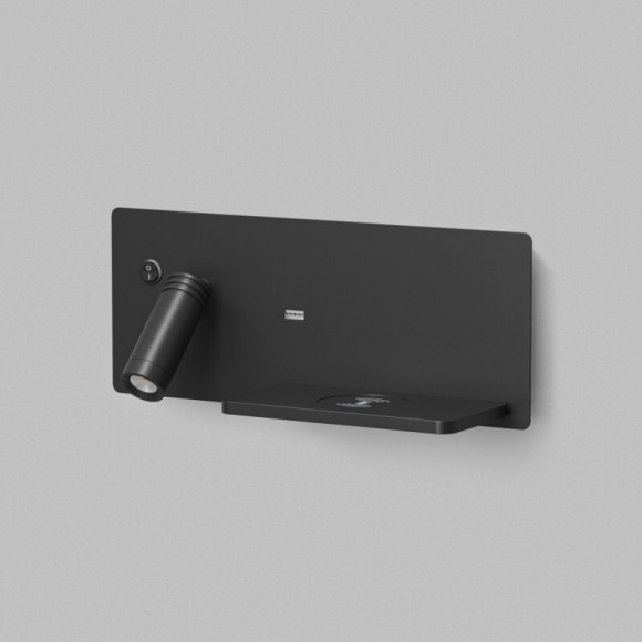 Светильник настенный DK5093-BK Denkirs с функцией беспроводной зарядки телефона CHARGELUX USB-A  usb type-c, 3Вт+8Вт, 3000К