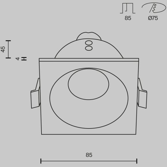 DL033-2-01W-1(N) Встраиваемый светильник влагозащищенный для ванной комнаты Maytoni Technical