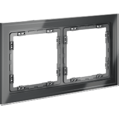 VLS110207 Рамка стеклянная для электрических изделий VOLTUM серии S70 на 2 поста графитового цвета из стекла VLS110207 Рамка стеклянная для электрических изделий VOLTUM серии S70 на 2 поста графитового цвета из стекла