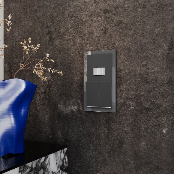 VLS110207 Рамка стеклянная для электрических изделий VOLTUM серии S70 на 2 поста графитового цвета из стекла