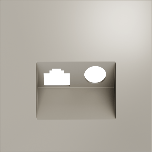 VLS002703 Накладка для розетки TV+RJ45 (CAT5-CAT6 + RG6 или РК 75-4,8-31 кашемирового цвета VOLTUM S70 (кашемир)