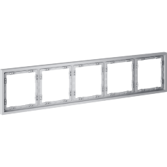 VLS100516 Рамка пластиковая для электрических изделий серого цвета VOLTUM серии S70 на 5 постов (серый)