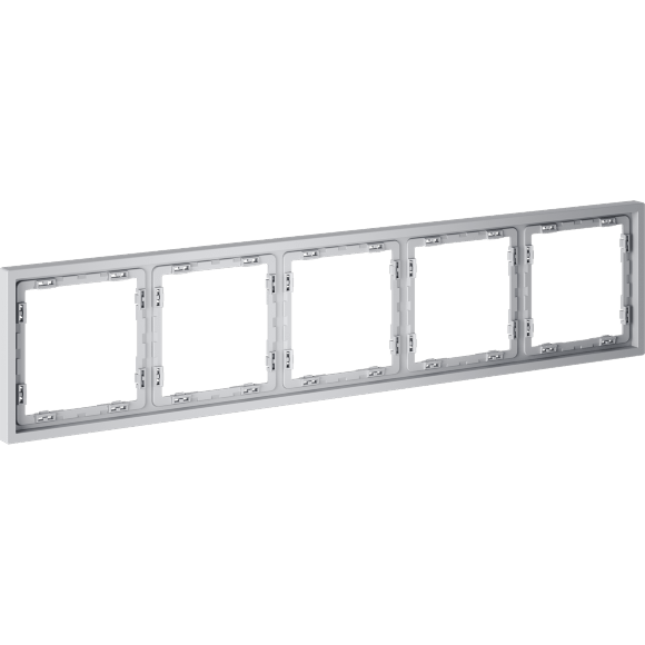 VLS100516 Рамка пластиковая для электрических изделий серого цвета VOLTUM серии S70 на 5 постов (серый)