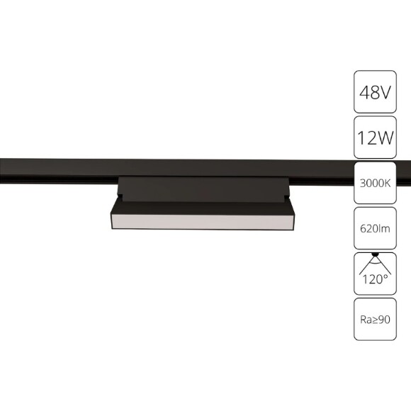 A4679PL-1BK Трековый магнитный светодиодный светильник Arte Lamp Linea 2.0 CRI90+ 4000К 620Лм 120° 12Вт