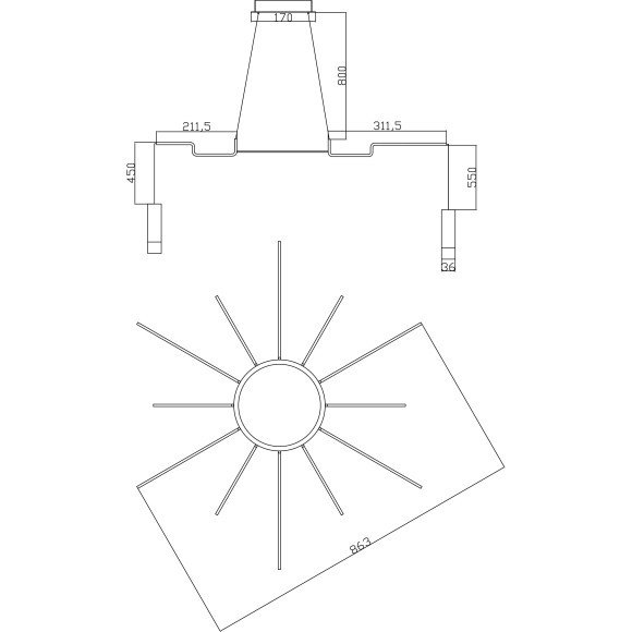 Подвесной светильник Davida MOD035PL-12B