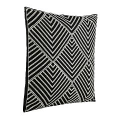 420005 CHEVERY Подушка декоративная, наволочка 100% хлопок белый/черный, наполнитель полиэстер, L450 B450