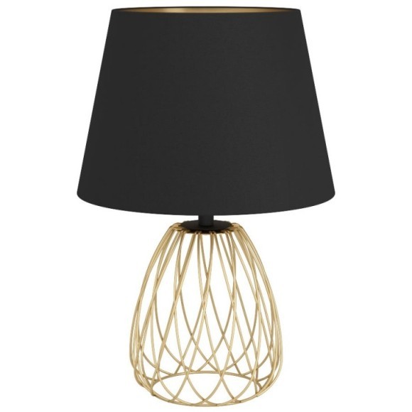 390039 Настольная лампа JAZMINIA, 1x40W, E27, H455, ?300, основание: ?195, сталь, черный, латунь/тек