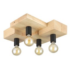 43798 HALKIN Потолочный светильник 4xE27 160Вт дерево коричневый черный L400 B430 H140