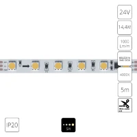 Arte Lamp A2406010-04-4K Светодиодная лента SPI (по-пиксельное цифровое управление участками) теплого света, длина 5 метров, ширина 10мм, SMD5050 60шт/м 14,4Вт/м 1000Лм/м 4000К CRI90+ 120° IP20 24В, кратность резки 100мм, -20°...+45°C