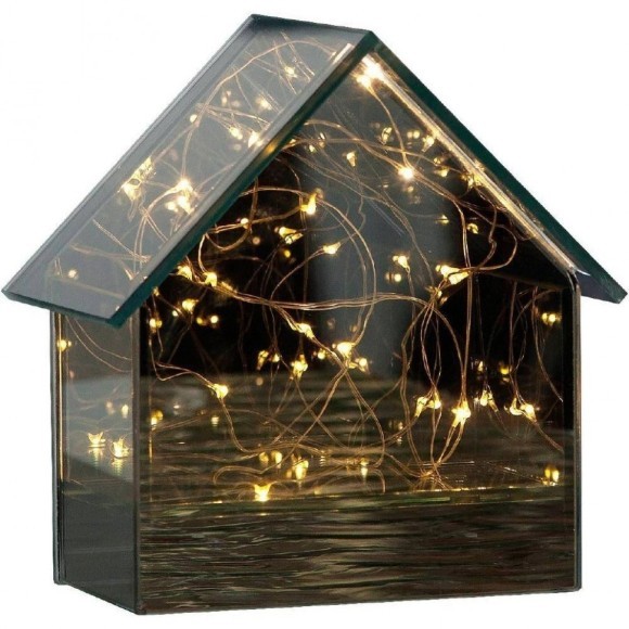 Светильник MIRROR HOUSE 15X0,045W (LED), 4,5V, 14х14,5см, стекло, черный-прозрачный, 3x АА (не в комплекте) Eglo Mirror house 062-83