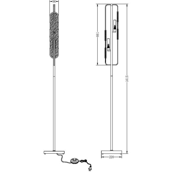Напольный светильник (торшер) Maytoni MOD099FL-02G