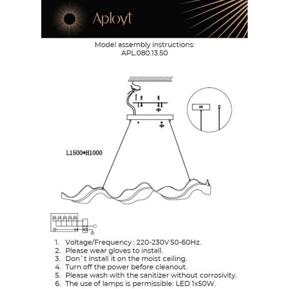 Люстра подвесная LED 3500K 2750Lm Viven APL.080.13.50