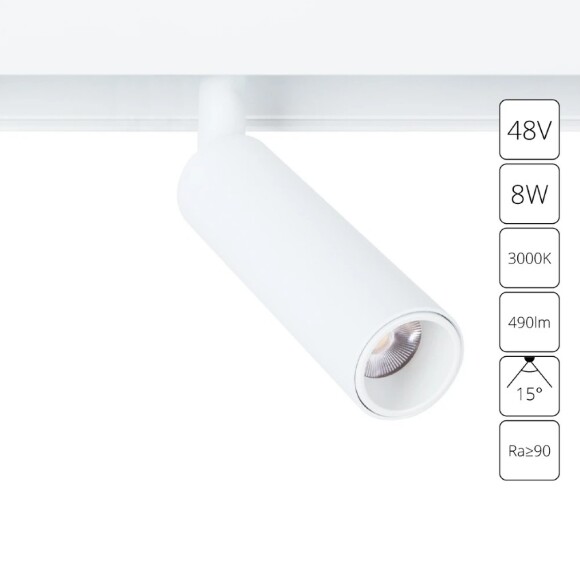 A4640PL-1WH Трековый магнитный светодиодный светильник Arte Lamp Linea 2.0 CRI90+ 3000К 490Лм 15° 8Вт