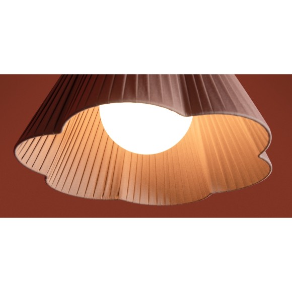 FR2056PL-01BR Подвесной светильник латунный с коричневым тканевым плафоном Freya Sylvia