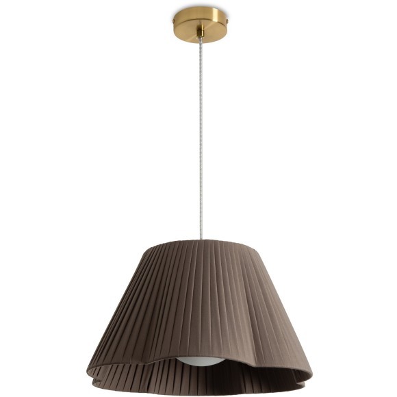 FR2056PL-01BR Подвесной светильник латунный с коричневым тканевым плафоном Freya Sylvia