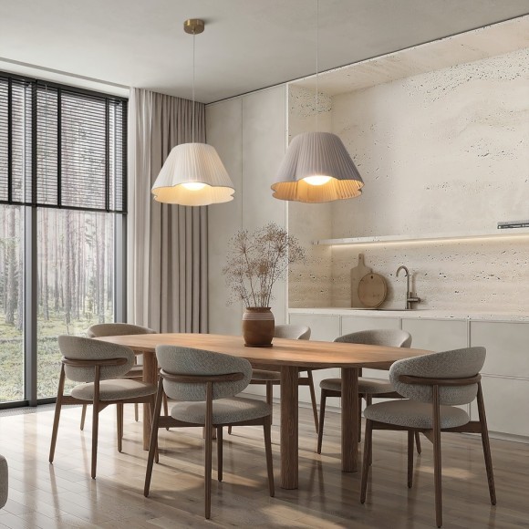 FR2056PL-01BR Подвесной светильник латунный с коричневым тканевым плафоном Freya Sylvia