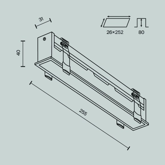 Встраиваемый светильник Technical DL066-20W3-6K-W
