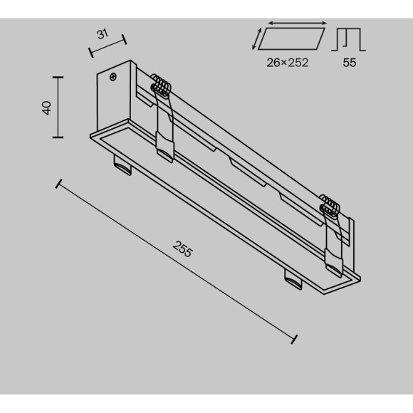 Встраиваемый светильник Technical DL066-20W3-6K-W