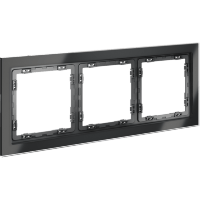 VLS110307 Рамка стеклянная для электрических изделий VOLTUM серии S70 на 3 поста графитового цвета из стекла