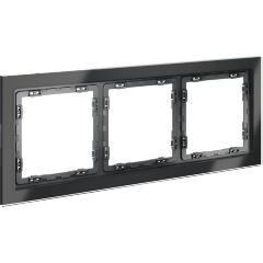 VLS110307 Рамка стеклянная для электрических изделий VOLTUM серии S70 на 3 поста графитового цвета из стекла VLS110307 Рамка стеклянная для электрических изделий VOLTUM серии S70 на 3 поста графитового цвета из стекла