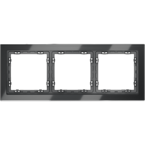 VLS110307 Рамка стеклянная для электрических изделий VOLTUM серии S70 на 3 поста графитового цвета из стекла