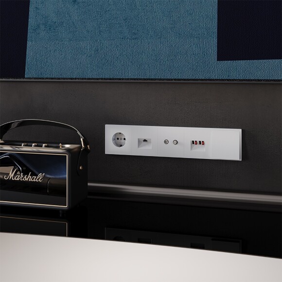 VLS080202 Вывод для кабеля диаметром до 7 мм белого матового цвета VOLTUM S70 (белый матовый)