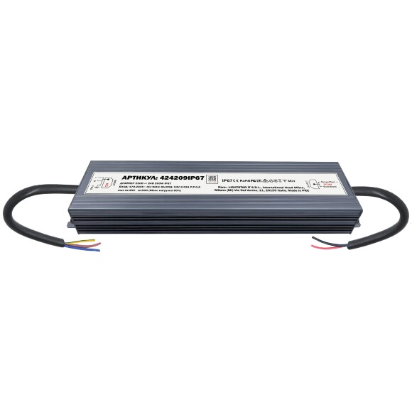 Lightstar 424209IP67 Блок питания 220=>24V влагозащищенный IP67 мощностью 200Вт, для трековых систем и светодиодных лент