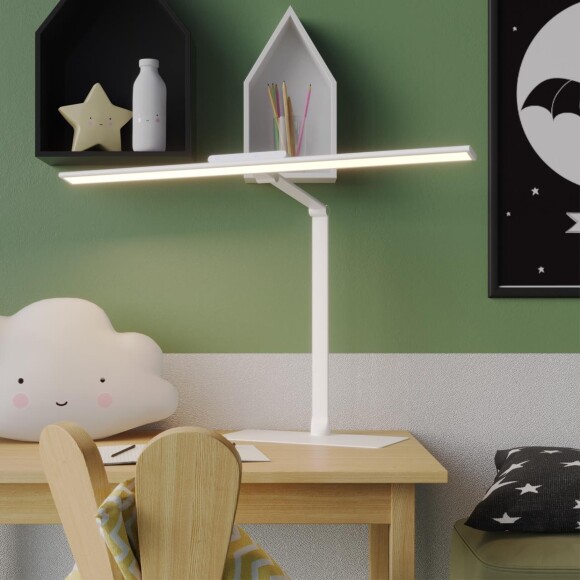 Novotech STUDI 359966 Белая настольная лампа, с сенсорным диммером, повышенный индекс цветопередачи, датчик освещенности, LED 24Вт 4000K CRI98 1670Лм IP20 220V