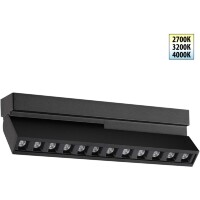 359760 OVER NT25 396 черный Светильник накладной с перекл. цв. температуры IP20 LED 12W 180-265V 2700К/3200К/4000К EOS