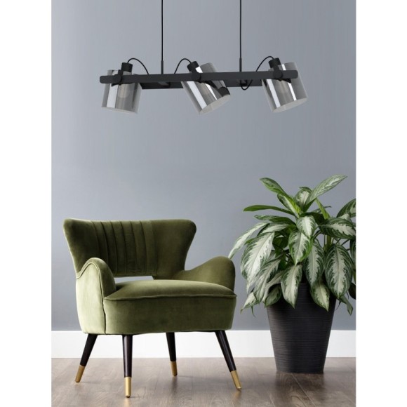 43606 Подвесной потолочный светильник (люстра) HORNWOOD 2, 3Х40W, E27, L780, B150, H1100, сталь/дере