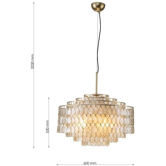 4763-6P, подвесная люстра, D600xH600/2030, 6xE14x40W, excluded