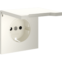 VLS000813 Накладка для розетки с заземлением, защитными шторками и защитной крышкой бежевого цвета VOLTUM S70 (хлопок)