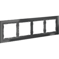 VLS110407 Рамка стеклянная для электрических изделий VOLTUM серии S70 на 4 поста графитового цвета из стекла