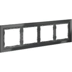 VLS110407 Рамка стеклянная для электрических изделий VOLTUM серии S70 на 4 поста графитового цвета из стекла VLS110407 Рамка стеклянная для электрических изделий VOLTUM серии S70 на 4 поста графитового цвета из стекла