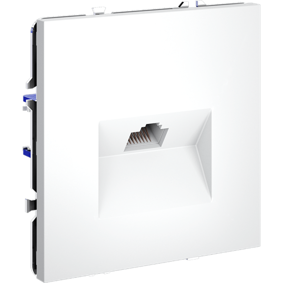 VLS060102 Розетка компьютерная RJ45 категории 6Е (для проводов CAT5-CAT6 до 10 Гбит/сек) белого матового цвета VOLTUM S70 (белый матовый)