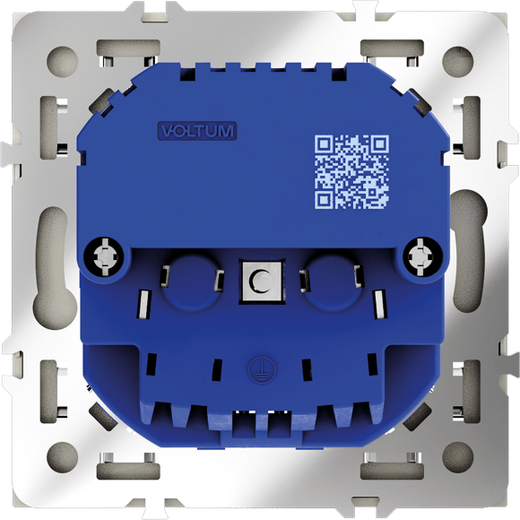 VLS040505 Розетка встраиваемая с заземлением и защитными шторками и с двумя USB зарядками Type-А и Type-C. Ток 16 Ампер (3500 Ватт) стального цвета VOLTUM S70 (сталь)
