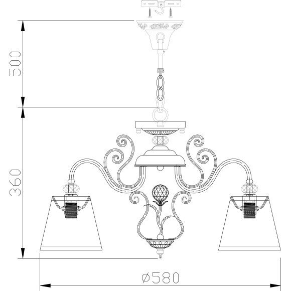 Люстра потолочная Maytoni ARM420-05-R Vintage под лампы 5xE14 40W