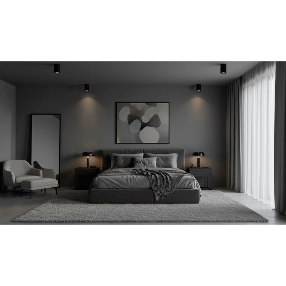 Crystal Lux CLT 084C BL 1400/345 Светильник потолочный накладной точечный, черный матовый цилиндр под лампу GU10 макс. 50Вт, 110x70мм, черный спот для кухни, коридора и прихожей, IP20 220V Crystal Lux CLT 084C BL 1400/345 Светильник потолочный накладной точечный, черный матовый цилиндр под лампу GU10 макс. 50Вт, 110x70мм, черный спот для кухни, коридора и прихожей, IP20 220V