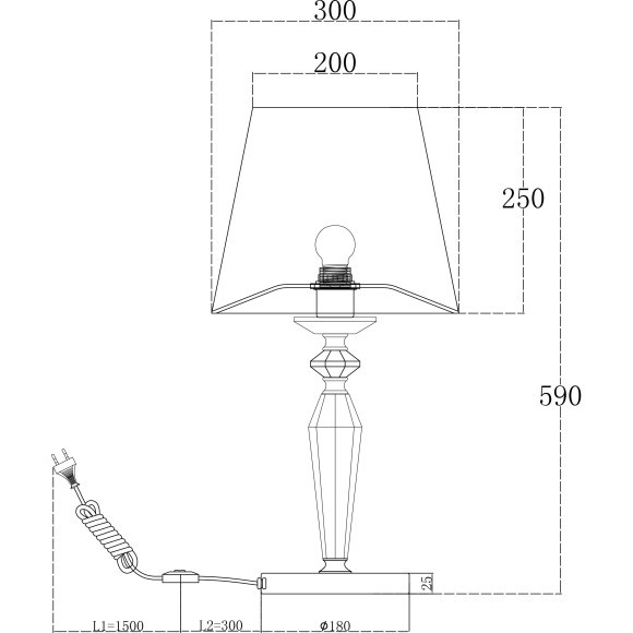 Интерьерная настольная лампа с выключателем Beira MOD064TL-01N